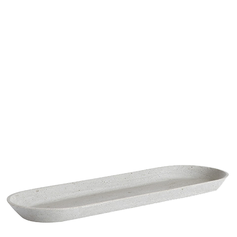 Δίσκος για κεριά Rakel οβάλ light grey M