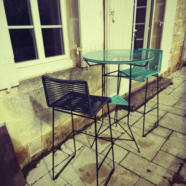 Bar chair / contemporary / plastic / steel