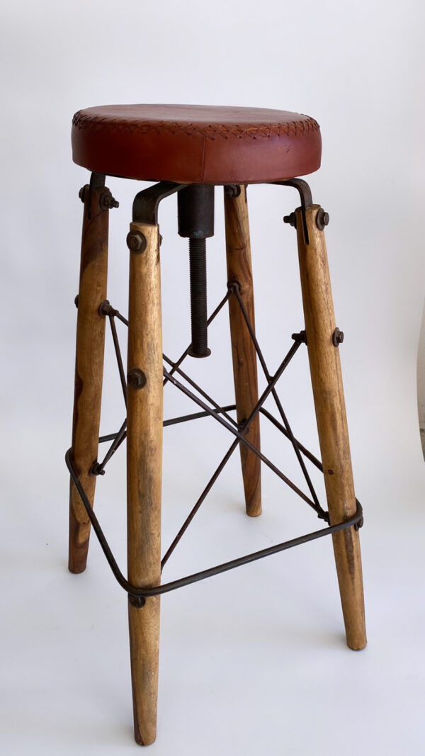 Σκαμπώ μπαρ Iron/wood/leather