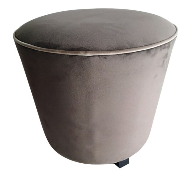 Πουφ velvet grey brown