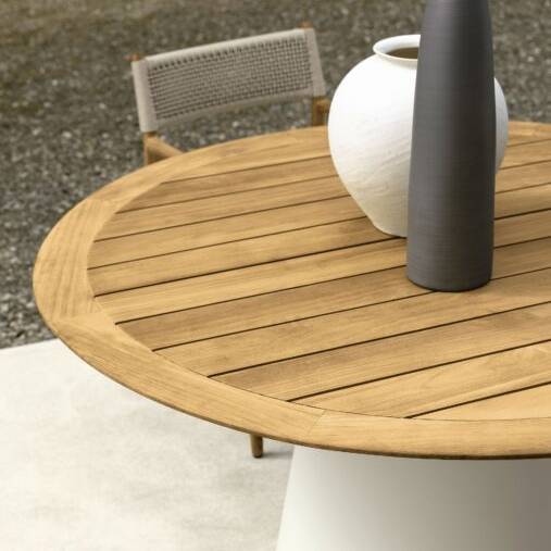 Outdoor Dining Table  Dolcevita White - Teak D140xH74