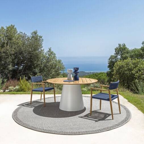 Outdoor Dining Table  Dolcevita White - Teak D140xH74