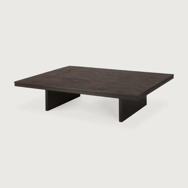 Grooves  CoffeeTable - Black Solid Wood, 140x110xH34