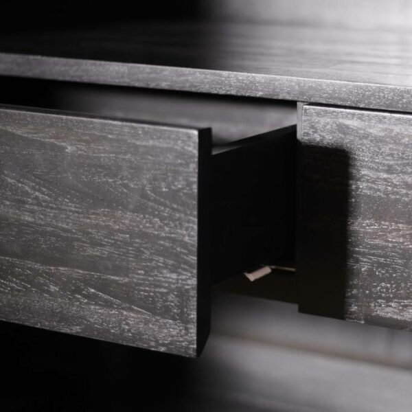 Ντουλάπι Grooves - Μαύρο Teak, 120x45xH162