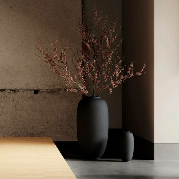 Βάζο Sunao Slim - Μαύρο Κεραμικό, 35x35xH68