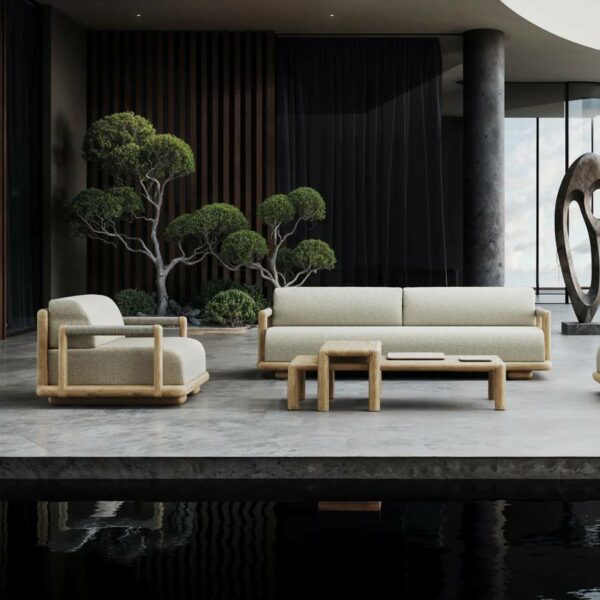 Καναπές Εξωτερικού Χώρου Caleo - Natural Τριθέσιος, 235x100xH65