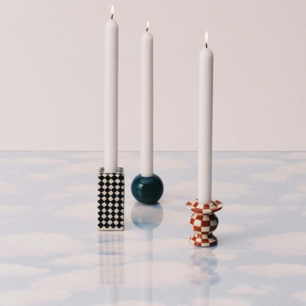 Σετ/3 Κηροπήγια Chessboard - Χειροποίητο, 6x6xH7