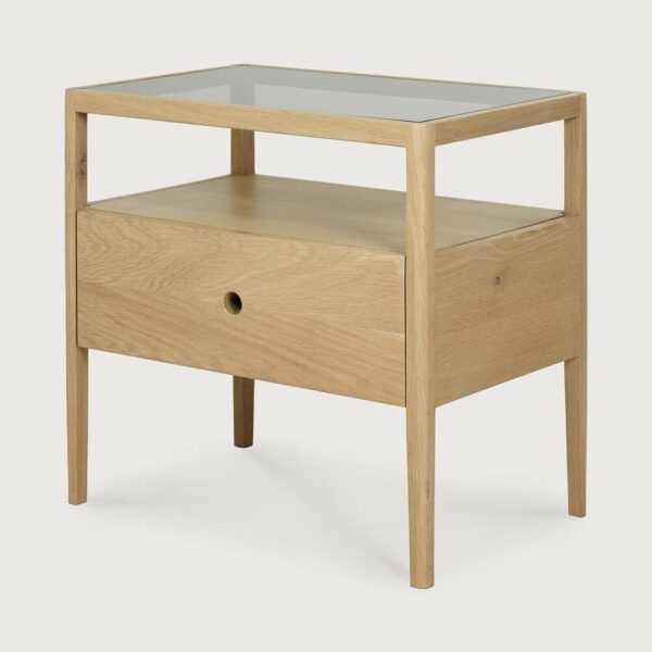 Spindle Bedside Table - Solid Oak, 55x35xH52