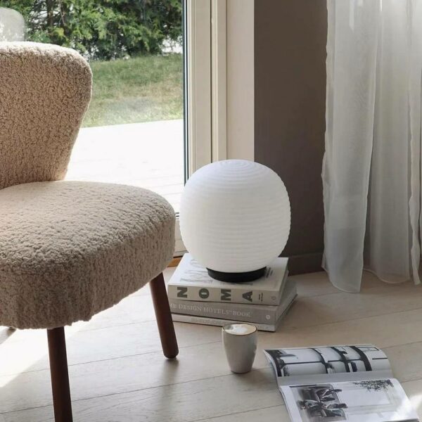 Lantern Globe Table Lamp – White, D30