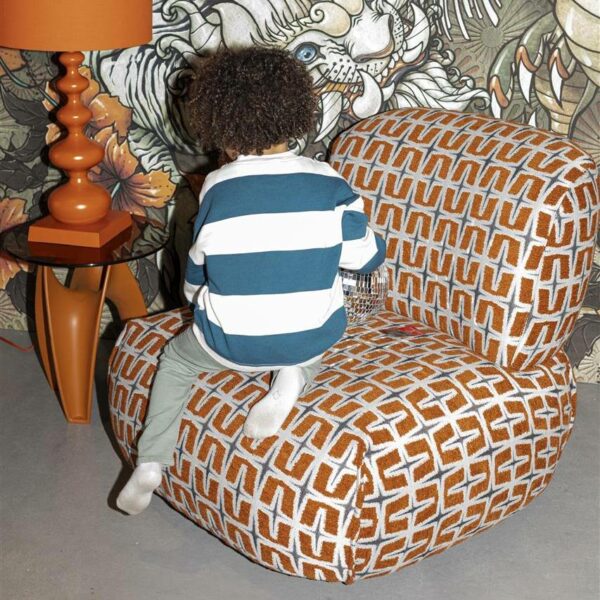 Ritz Lounge Armchair - Beige/Orange, 92x81.5x71