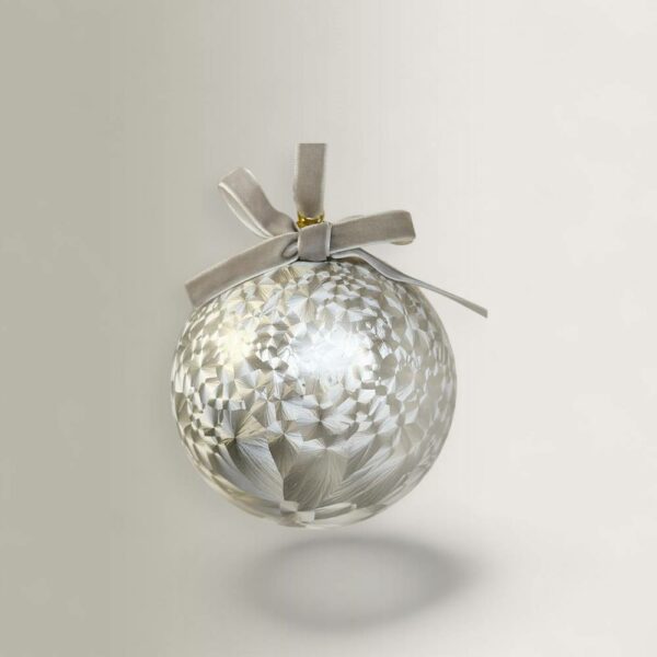 Frosted Christmas Ball - Gray, D10