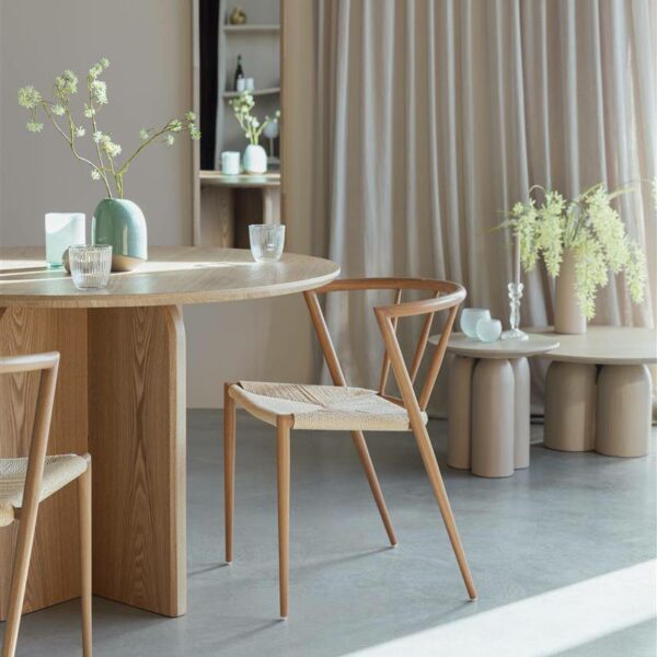 Laurent Dining Table - Natural, D120xH75