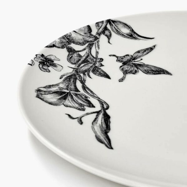 Σετ/4 Πιάτα Breakfast Magical Blossom - Λευκό/Μαύρο, 21×21×H1,6