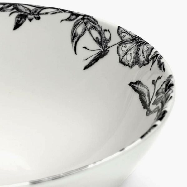 Set/4 Low Enchanted Garden Bowls - White/Black, D18