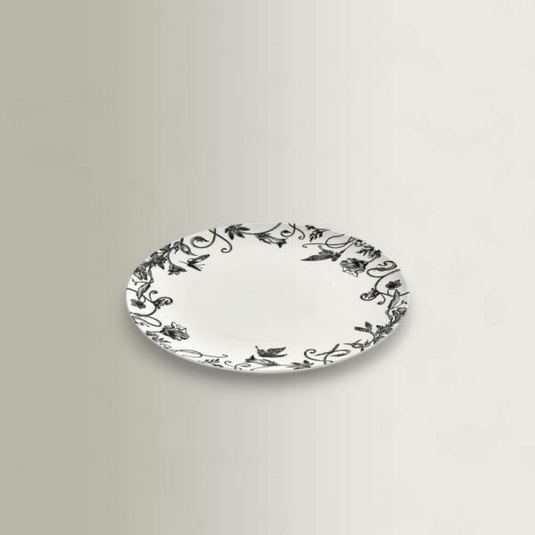 Σετ/4 Πιάτα Starter Floral Fantasy - Λευκό/Μαύρο, 23,5×23,5×H1,8