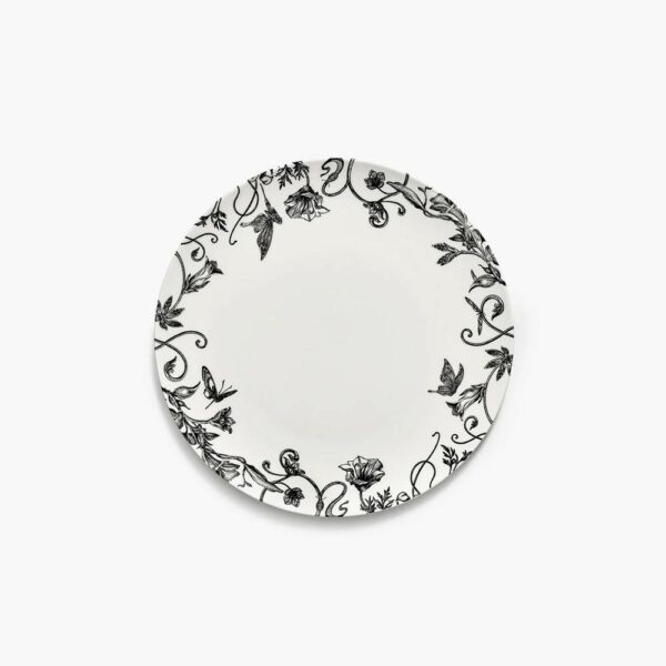 Σετ/4 Πιάτα Starter Floral Fantasy - Λευκό/Μαύρο, 23,5×23,5×H1,8
