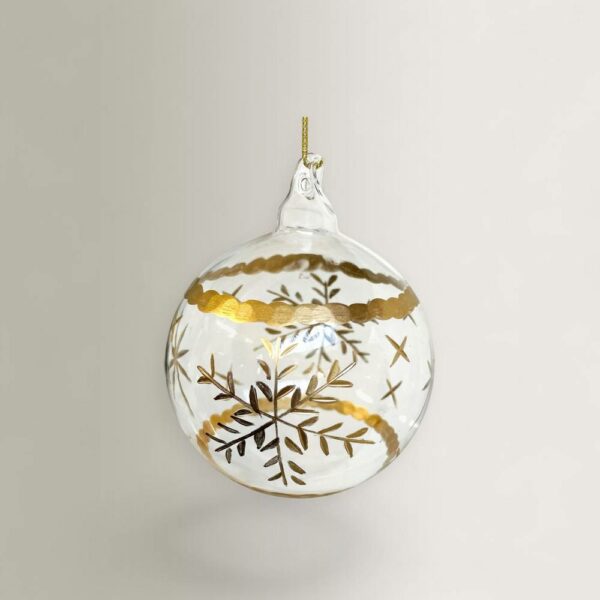 Snowflakes Christmas Ball - Gold, D8