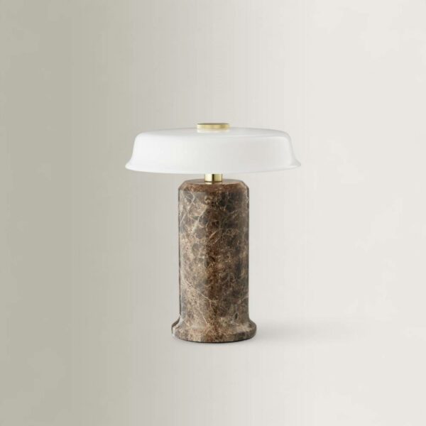 Table Lamp Trip No.2 - Dark Emperador | Opal glossy, 18×H22