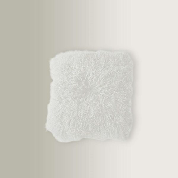 Mongolian Fur Cushion - White, 40x40, 60x60