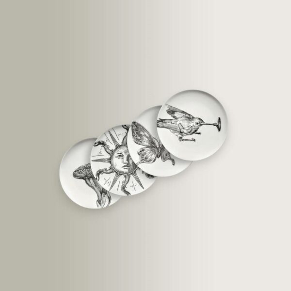 Set/4 Bread Unity Plates - Black, 12×12×1