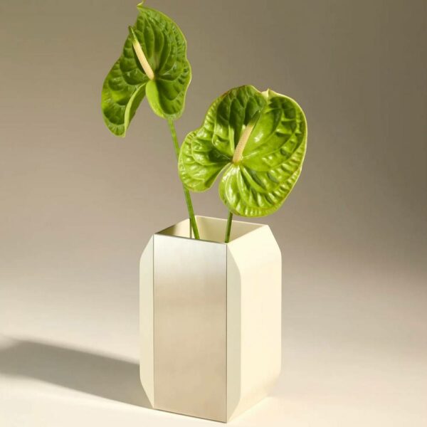 Oscar Vase - Ecru, 13.6x10xH13.6