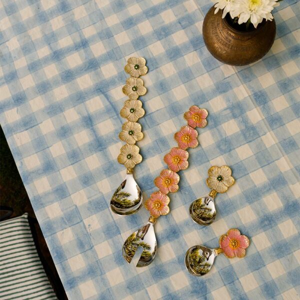 Σετ/2 Κουταλάκια Faye Flower Dipster - Brass & Stainless Steel, 11,5x5x1