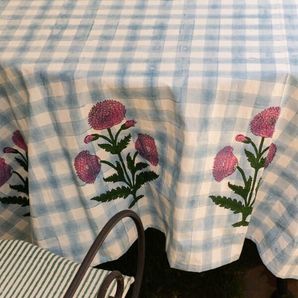 Τραπεζομάντηλο Iris - Μπλε/Λευκό Καρό, 160 x 350