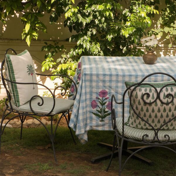 Τραπεζομάντηλο Iris - Μπλε/Λευκό Καρό, 160 x 350