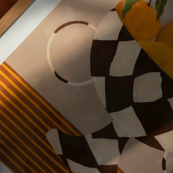 Πίνακας Lemons & Oranges in Checkered Vase - 70x100