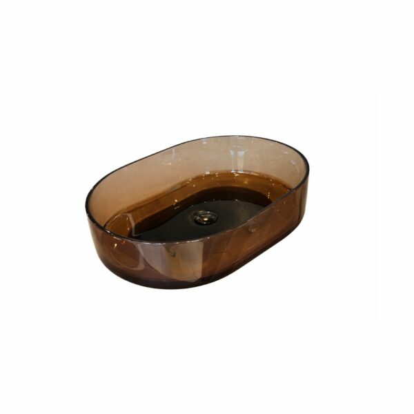 Boxy Round L washbasin - Cola, 60cm