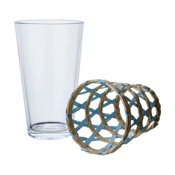 Ποτήρι Jill - Clear/Light Blue/Natural, Ø7.5xH13