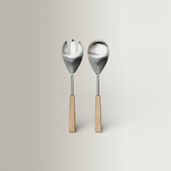 Nico Salad Serving Set - Natural/Silver, L30xW7 cm