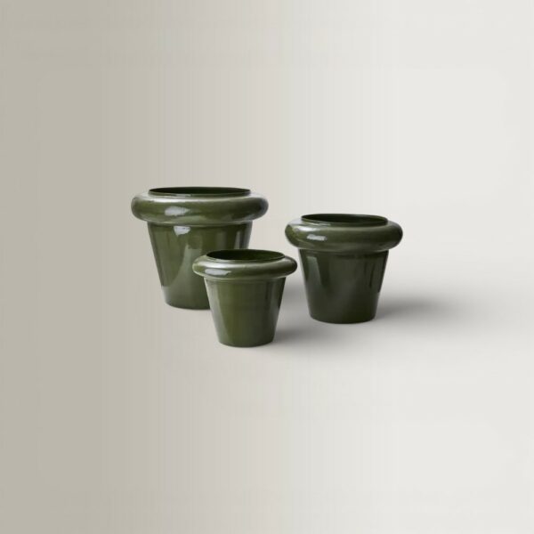 Set of 3 Iggy Planters - Green, Ø38xH32, Ø48xH42, Ø61xH51
