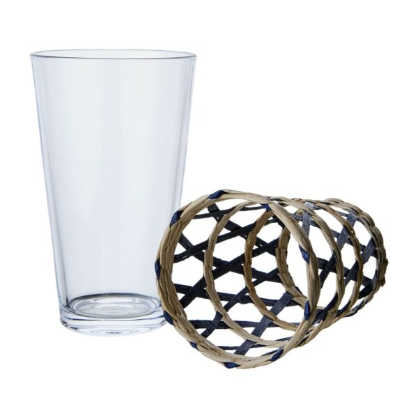 Ποτήρι Jill - Clear/Blue/Natural, Ø7.5xH13