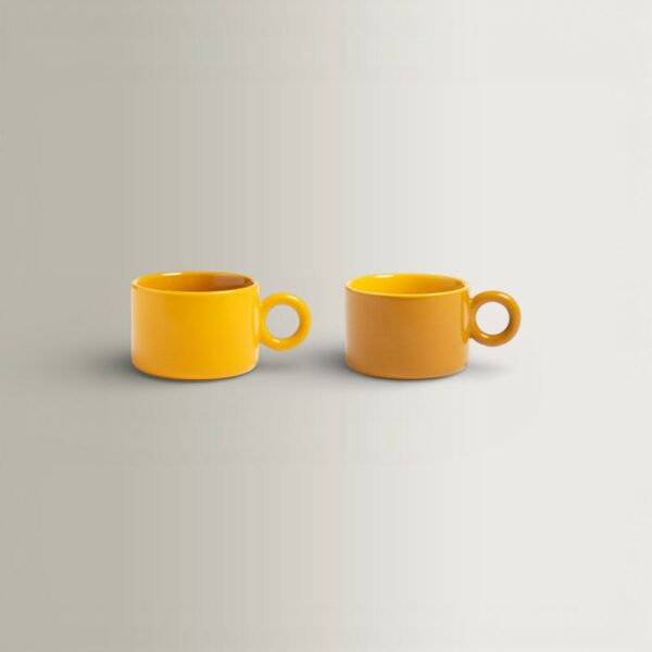 Set of 2 Chiquito Mugs - Ocher, 11.5x8x5.5