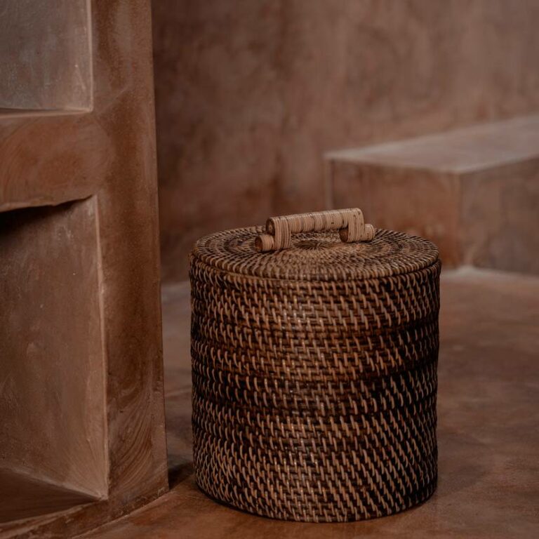 Καλάθι Rattan Low - Natural Brown, 25x25x29