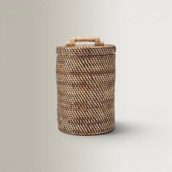 Rattan High Basket - Natural Brown, 20x20x33