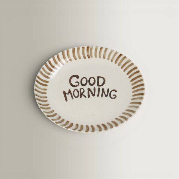 Good Morning Plate - Brown, D20.5