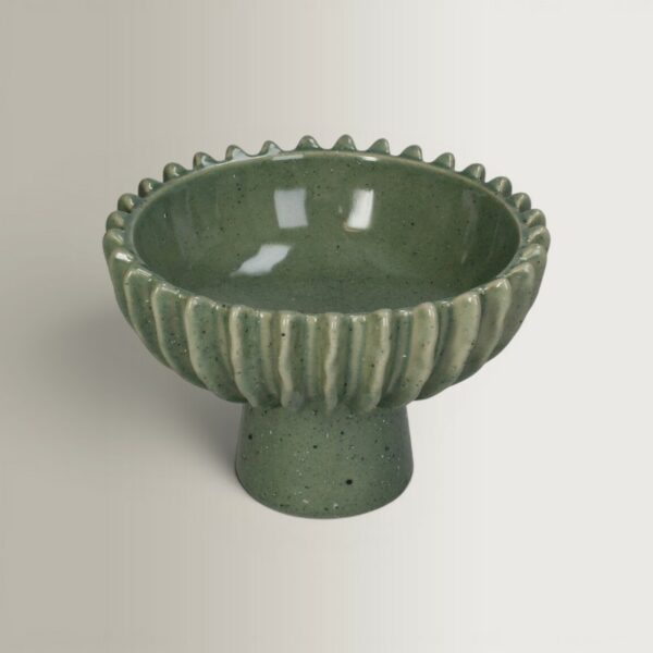 Stoneware Bowl - Green, 20.5x20.5x14
