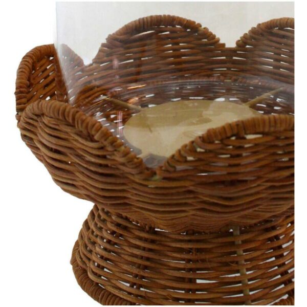 Κηροπήγιο Basket - Rattan Natural, 19x19x28