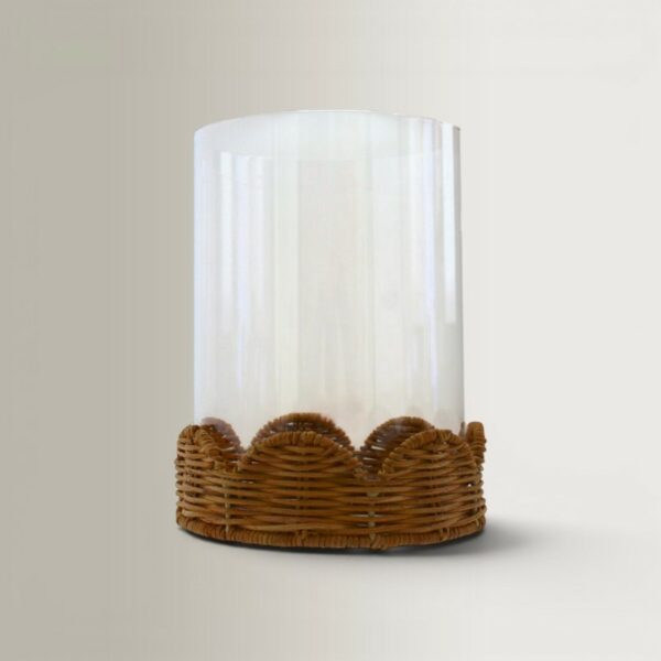 Basket Candle Holder - Natural Rattan, 16x16x21