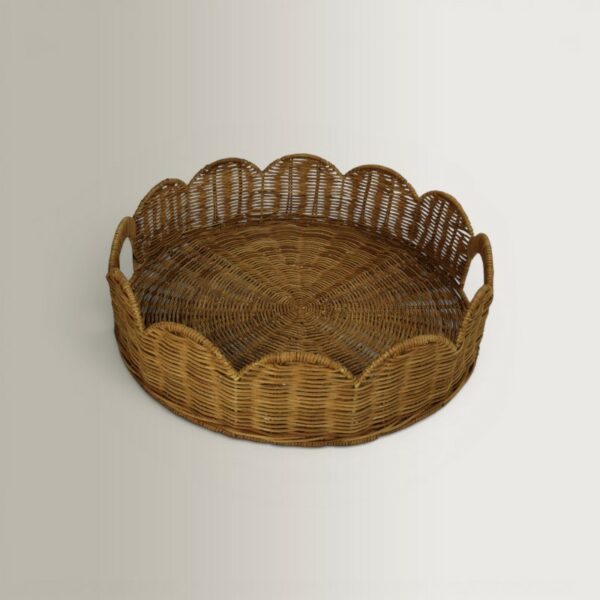 Round Tray - Natural Rattan, 40x40x10