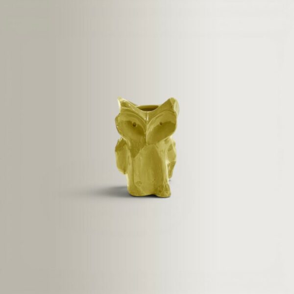 Owl Vase - Yellow, 9x8x12