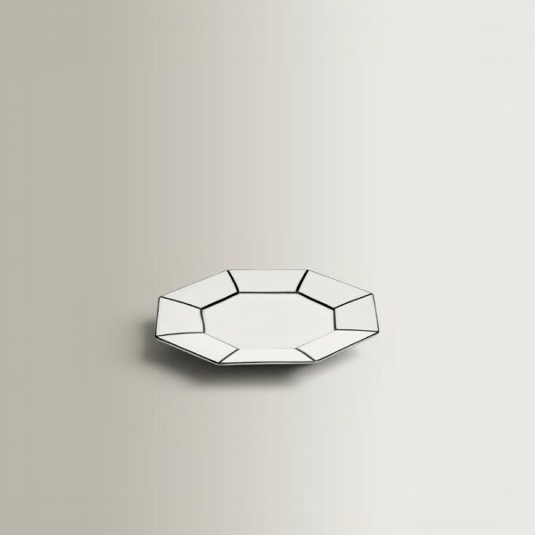 Breakfast Plate - White - Black Carte Blanche, 22x22x1.7