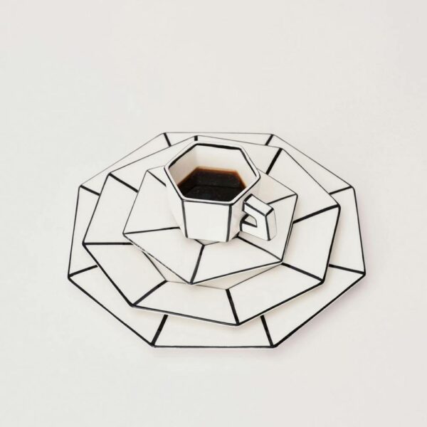 Πιάτο Breakfast - White - Black Carte Blanche, 22x22x1,7