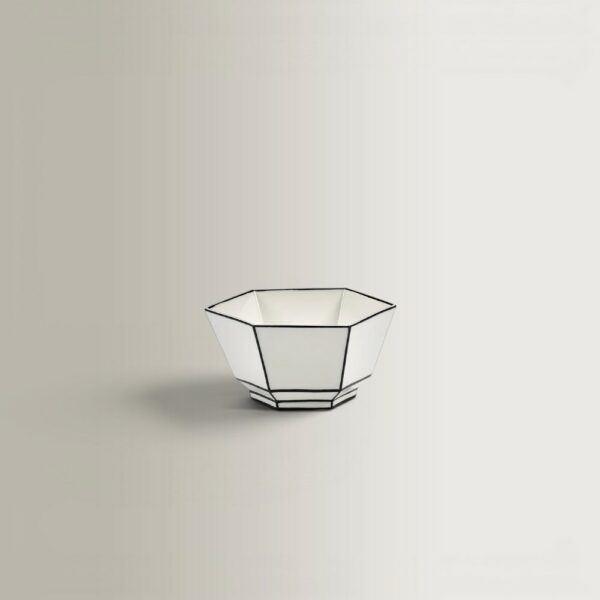 Breakfast Bowl - White - Black Carte Blanche, 14x14x7