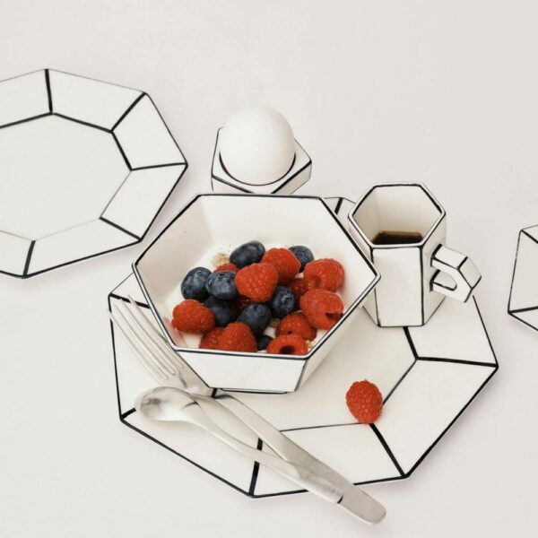 Μπωλ Breakfast - White - Black Carte Blanche, 14x14x7