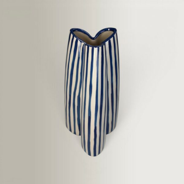 Stripes Vase - Blue, 18x16x37