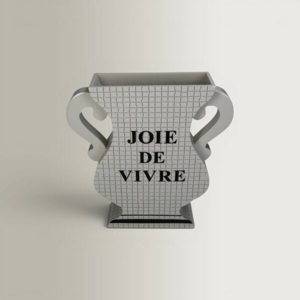 Joie de Vivre Vase - Beige Polyresin, 28.5x7.3x29.8