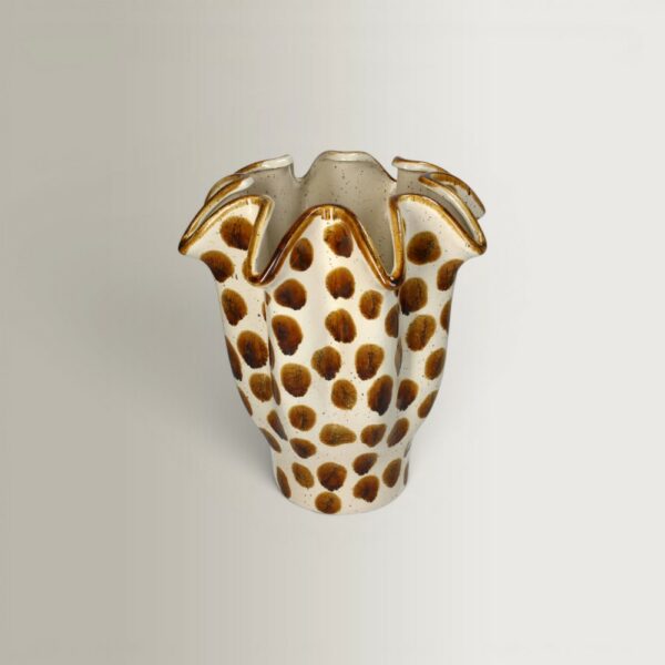 Dots Vase - Stoneware Brown, 23x23x27